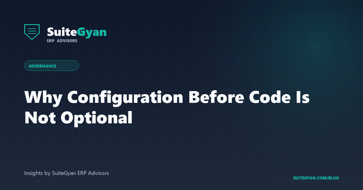 Why Configuration Before Code Is Not Optional